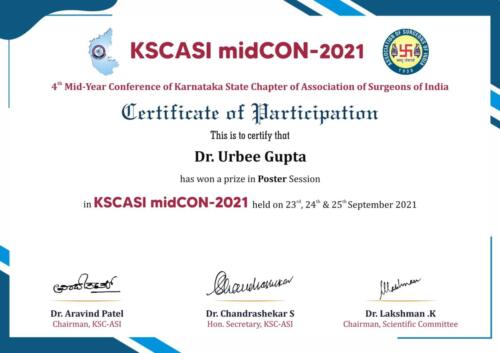 39. Dr. Swapnil& Dr. Urbee Gupta (3.3.3) Won prize for Poster-midcon 2021 (1)