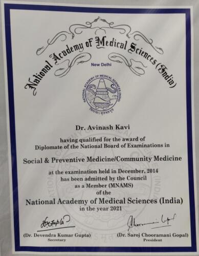 42. Dr Avinash Kavi - MNAMS 2021