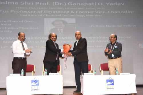 13.03.2023 Guest Lecture – Dr. Prof. Ganapati D. Yadhav Emeritus Professor of Eminence & Former Vice Chancellor, Institute of Chemical Technology, Mumbai Topic: